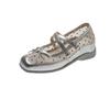French polka dot Mary Jane shoes women's 2026 summer square head bow ballet shoes breathable versatile light mouth single shoes