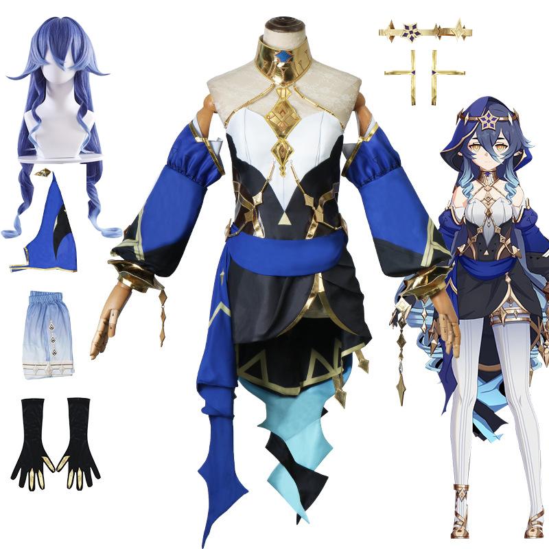 Игра Лейла Сумеру Косплей Костюм Лейла Полный комплект Головные уборы Туфли Парик Аниме Косплей