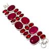 Рубин(Смоделированный) Браслет из граната из стерлингового серебра 925 пробы 7-8" c6w46