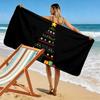 Retro Game Christmas Tree Print Beach Towel, Large Soft Quick Dry Towel for Beach Camping Swimming