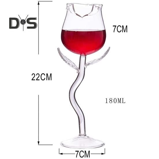 Бокал для вина Изысканная стабильная основа Прозрачная чашка в форме розы