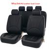 9 шт. / Компл. Из искусственной кожи, черный, универсальный чехол для автомобильного сиденья, подушка, 5 мест, полная защита