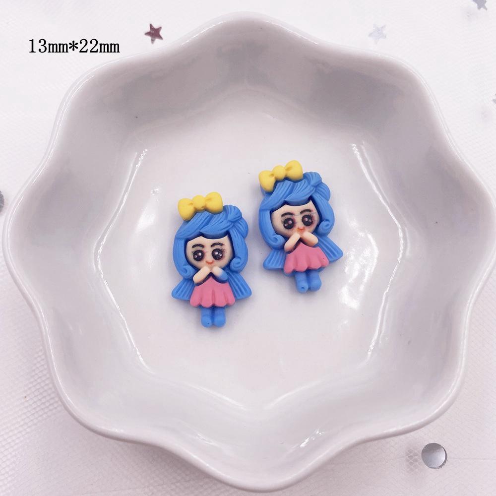 20 шт., красочные смоляные мини-принцессы для девочек, аниме, кабошон с плоской спинкой, скрапбукинг, аксессуары для рукоделия, декор, фигурка