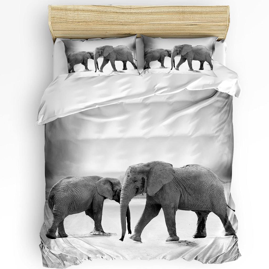 Turquoise Palm Tree Bedding Three-Piece Quilt Cover