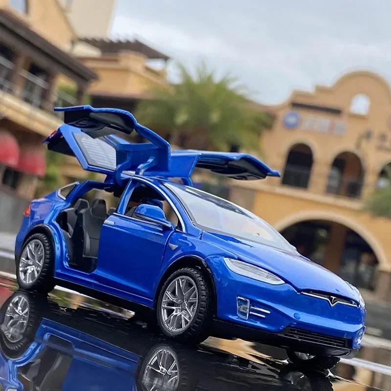Ctkhn3 1:32 Модель автомобиля Tesla Model X Model S из сплава Diecasts Металлические игрушечные транспортные средства Модель автомобиля Симуляция звука и света Коллекция Подарок для детей
