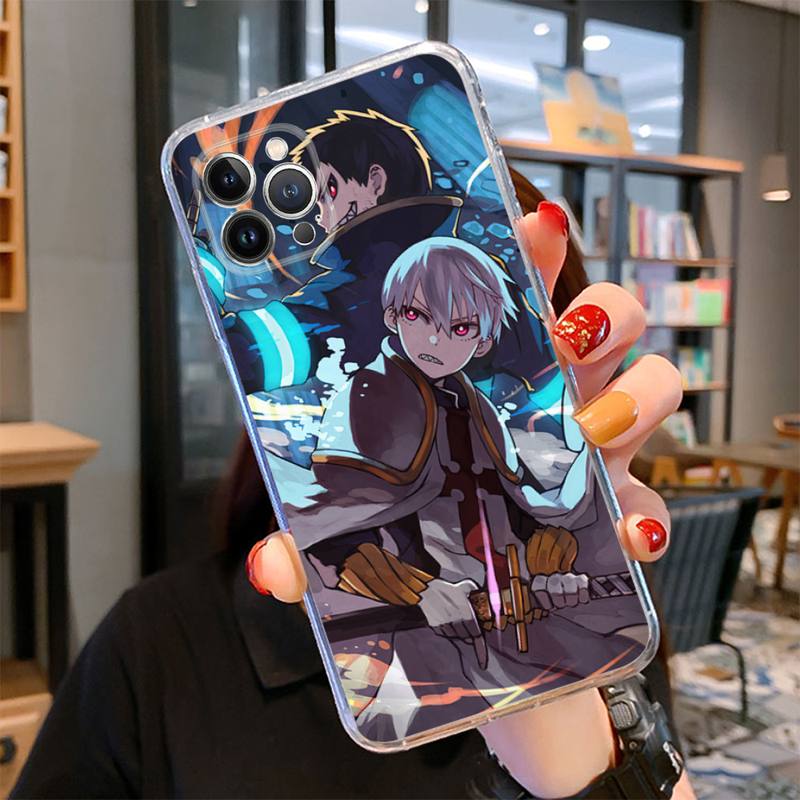 Чехол для телефона Fire Force для iPhone 14 13 12 11 Pro Max XS X XR SE 2020 6 7 8 Plus Mini Transparent Shell