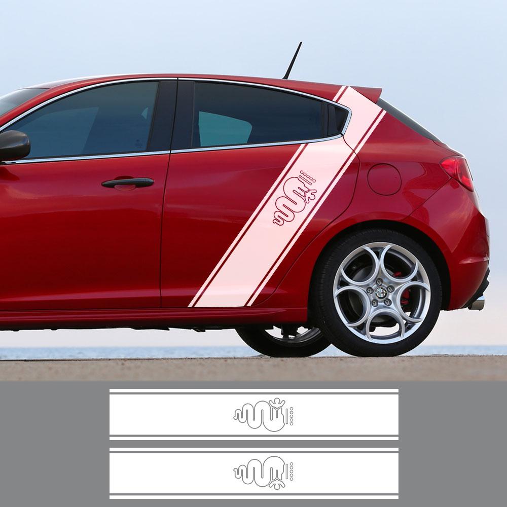Usgm4 2 шт. Боковые наклейки на кузов автомобиля для Alfa Romeo Giulia Giulietta 159 156 MITO Stelvio 147 Sportiva Duetto GT Аксессуары для тюнинга