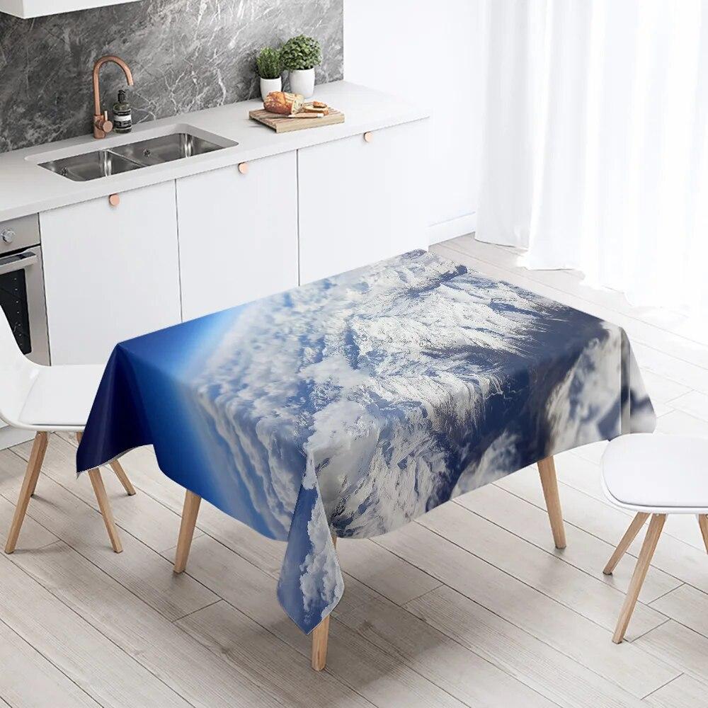 Milky Way Starry Sky Tablecloth  Aurora Scene  Party Restaurant Decoration Antifouling Waterproof Table