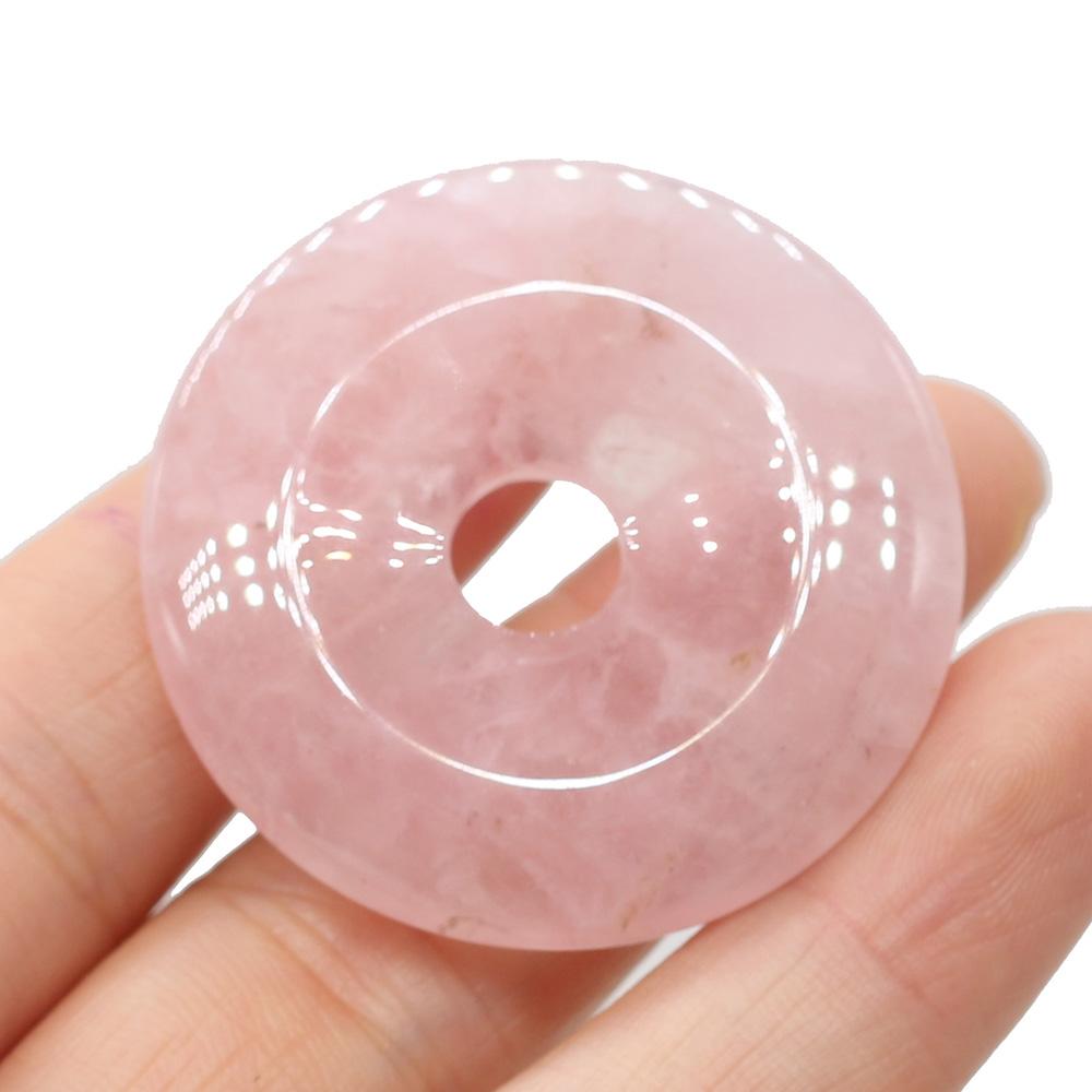 1Pc Natural Stone Big Hole Beads, Reiki Healing Crystal Quartz Loose Beads for Jewelry Making DIY Necklace Keychain Decorative Accessories 40×40mm