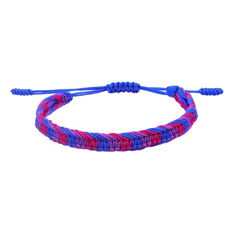LGBT Bracelets Weave Love Tibetan Wrist Wrap Bracelet Boho Rope Bracelet Bangles Pulsera Couples Gifts for Boyfriend Womens