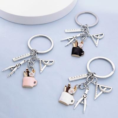 Модные аксессуары DIY циркуль линейка держатель ручки набор квадрат креативный брелок ученик учитель праздничный подарок брелок кулон кулон