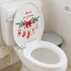 Merry Christmas Toilet Sticker Waterproof Self-adhesive PVC Living Room Bathroom Wall Santa Car Reindeer Stocking Toilet Seat Lid Decoration Decal