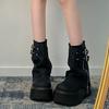 Черные популярные локомотивные утягивающие и увеличивающие ногу ботинки Martin на толстой подошве женские 2025 новые осенние брюки сапоги маленькие короткие сапоги