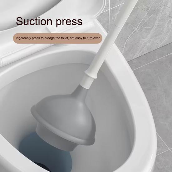 Toilet Plunger Heavy Duty Force Cup Toilet Bowl Plunger with Long Handle Bathroom Cleaning Accessories for Toilets Sinks Bathtubs Showers