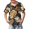Boys' Short-sleeved Hawaiian Print Shirt, Children's Summer Button-down Shirt