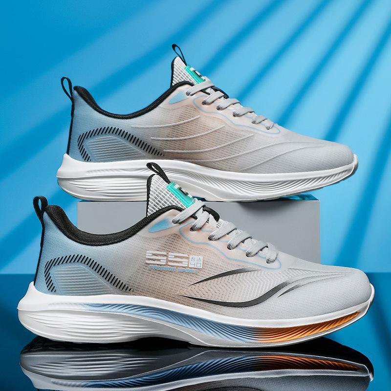2025 men's shoes spring new trend mesh sports shoes breathable and lightweight running shoes shock-absorbing versatile fashion running shoes