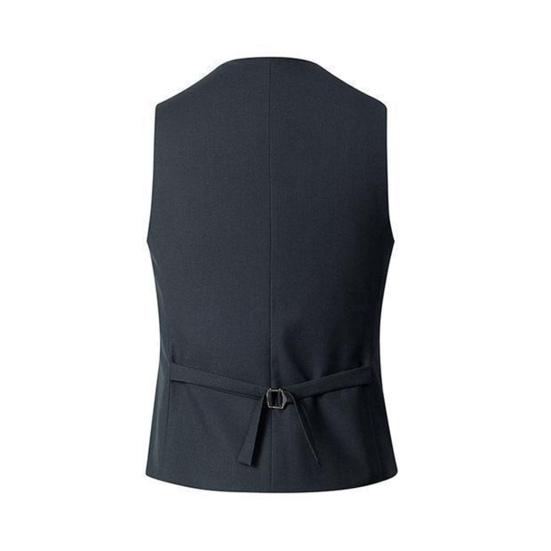 Мужской жилет с V-образным вырезом без рукавов, однобортный, облегающий деловой жилет, однотонный, формальный жилет для вечернего платья