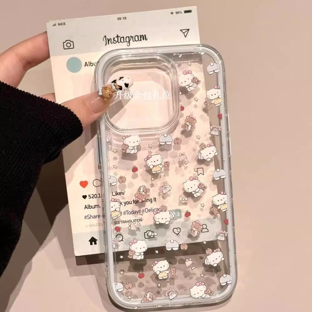 Применимо к чехлу для мобильного телефона iphone11 мультяшный прозрачный яблоко 11 контрастный цвет два в одном 11pro милый веселый kt