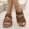 Повседневные сандалии большого размера женские летние новые на плоской подошве с толстой подошвой сандалии-перекрестки с одним ремешком