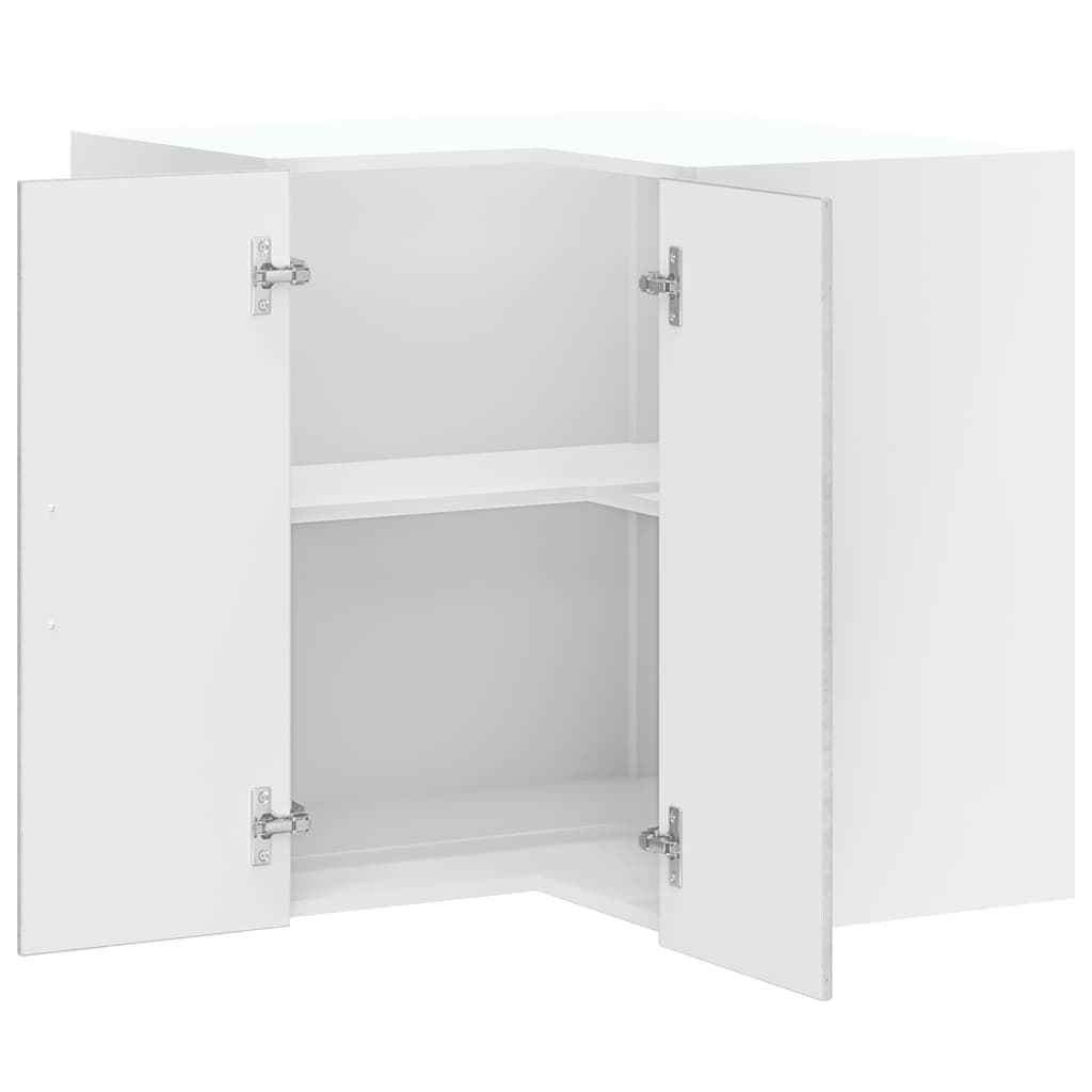 Kalmar Corner Wall Mounted Kitchen Cabinet Concrete Grey Particleboard