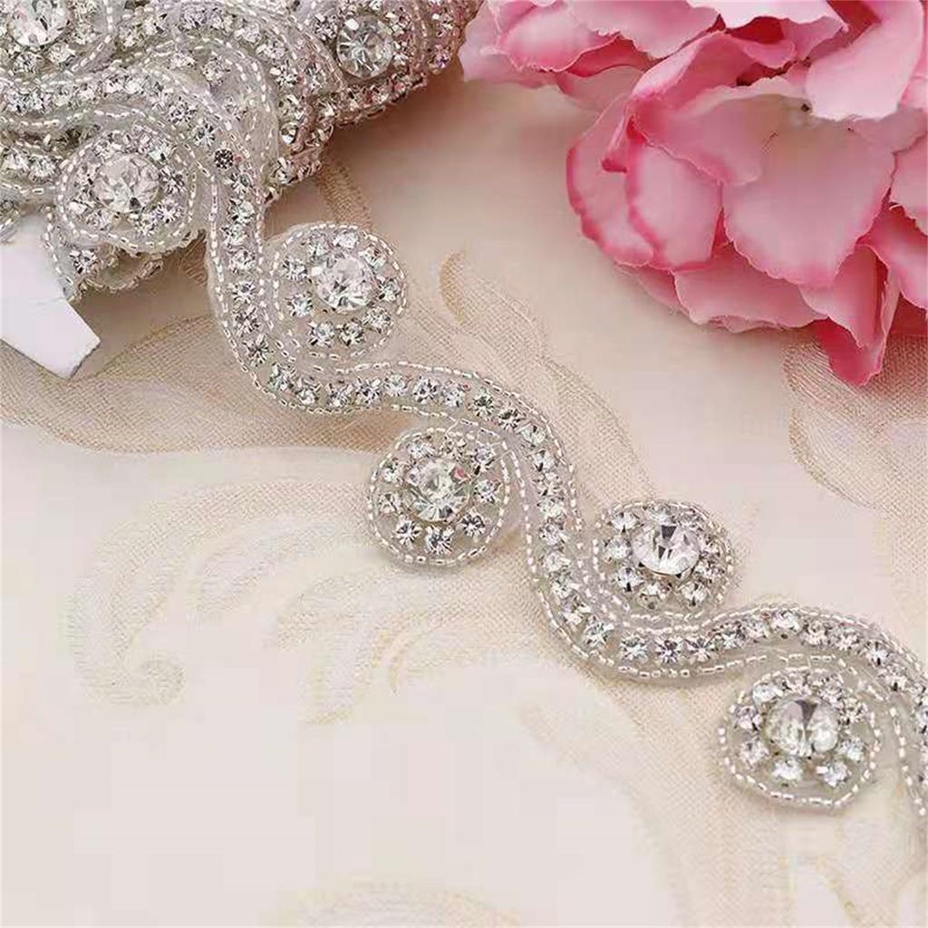 20cm Rhinestones Banding Garment Accessories Wedding Decoration Trim Bridesmaid DIY Dress Shoes Crystal