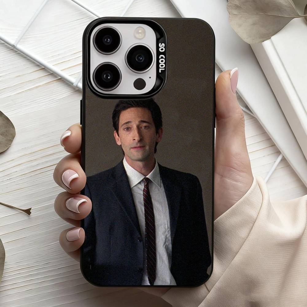 КРУТОЙ Чехол для телефона с изображением актера A-Adrien B-Brody для iPhone17,16,15,14,13,12,11 Plus,Pro Max Черный Конфетный серебристый чехол для телефона