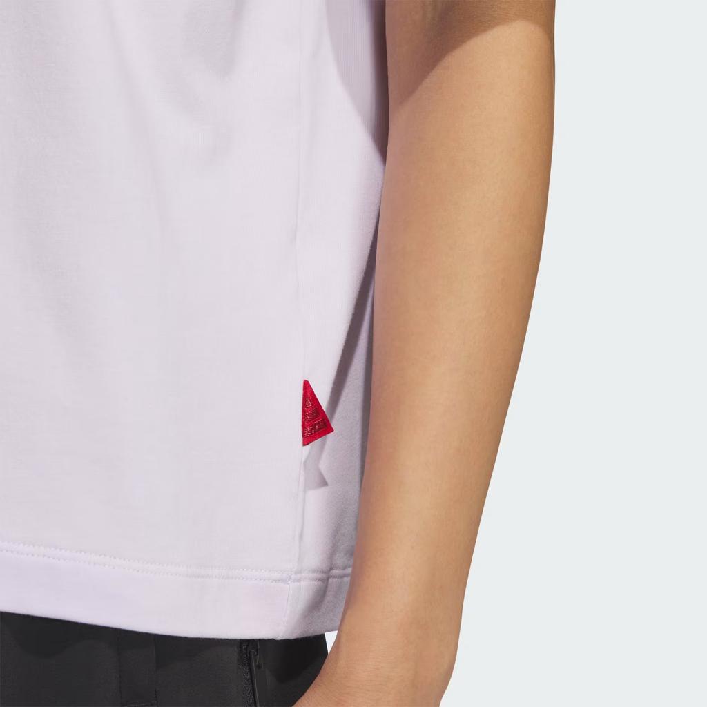 Adidas Sports Lifestyle Series Casual Woven Short Sleeve T-Shirt Women T-Shirts Light-Purple JZ4159