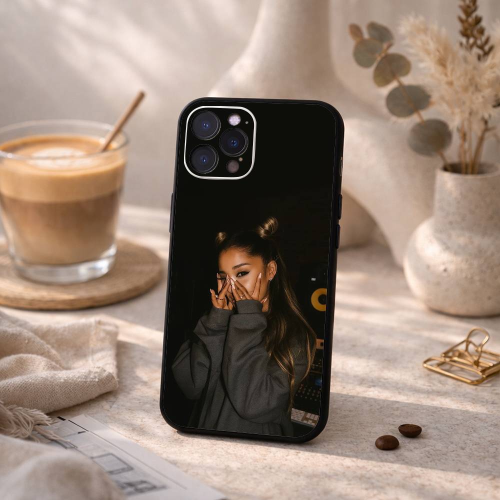 A- Ariana G-Grande Чехол для телефона для iPhone17,16,15,14,13,12Plus,Pro Max,XS,5G Мягкий силикон Черный чехол