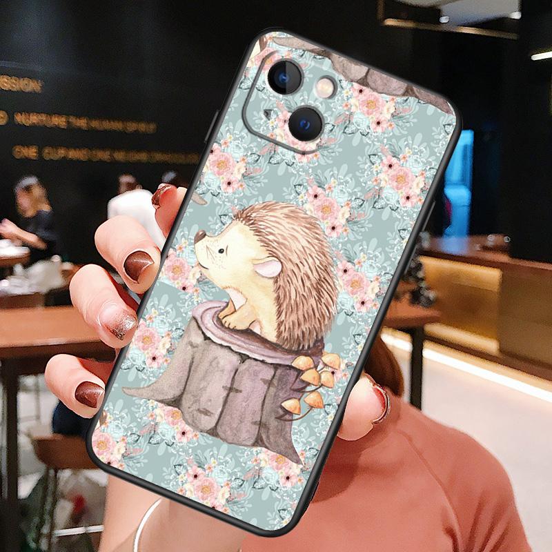 Чехол для телефона с изображением животного Ежа для iPhone 16 Pro Max 15 14 13 11 12 Pro Max Plus 12 13 Mini XR 16e Funda Cover
