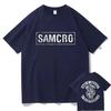 Сыны Анархии SAMCRO Тренд Мужская Одежда Мода Футболки Уличный Стиль 100% Хлопок Свободные Топы Дышащие Футболки Мужская Одежда Футболки