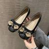 2024 Кожаные Весенне-Осенние Ручной Работы Балетки на Низком Каблуке Женские Лоферы Мягкая Кожа Пуговицы-Цветы Женские Туфли на Плоской Подошве