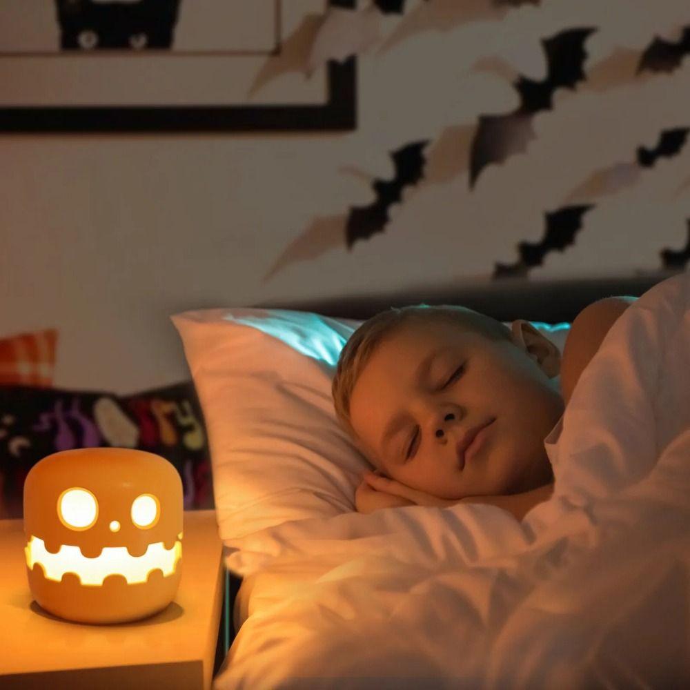 Push Type Pumpkin Night Light Auto-off Timer Mini Pumpkin LED Lantern Halloween Pumpkins Lamp Desk