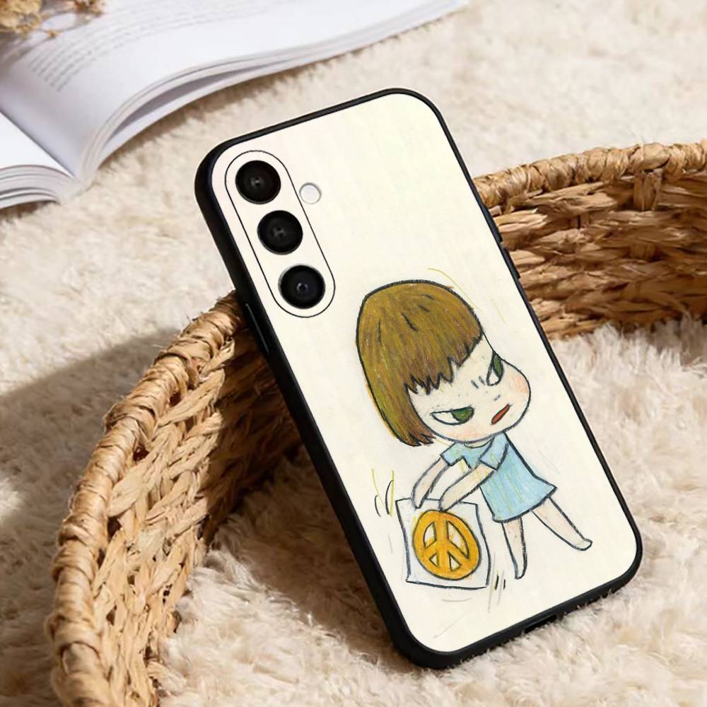 Y-Yoshitomos Art N-Nara Чехол для телефона Samsung Galaxy A20,21s,22,31,32,52,53,72,73,80,91 Мягкий черный корпус