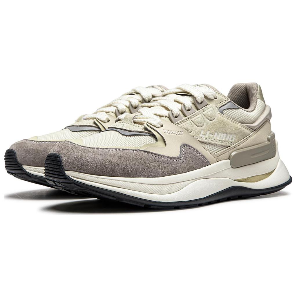 Li-Ning Удобные универсальные модные амортизирующие нескользящие износостойкие низкие повседневные туфли мужские кроссовки серые AGCU079-1