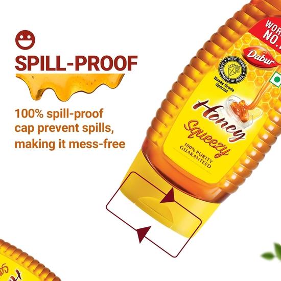 Dabur Honey Squeezy Pack 1400g (700gx2, Pack of 2) | 100% Pure | World's No.1 Honey Brand with No Sugar Adulteration