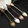 Beautiful Hollow Out Dinning Solid Color Flower Carving Soup Spoon Household Supplies Soup Spoon