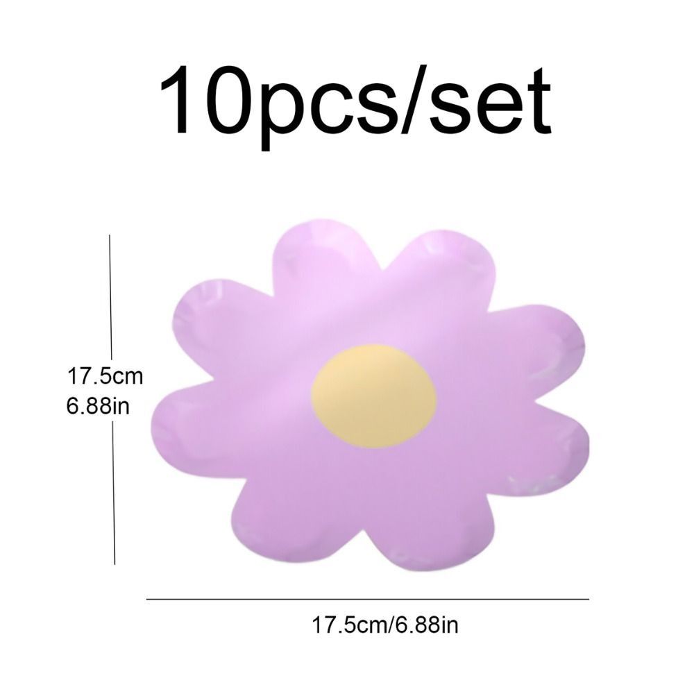 10pcs/set Picnic Cake Tray Daisy Tableware Paper Disposable Cake Plates Cute Flower Dinner Plates