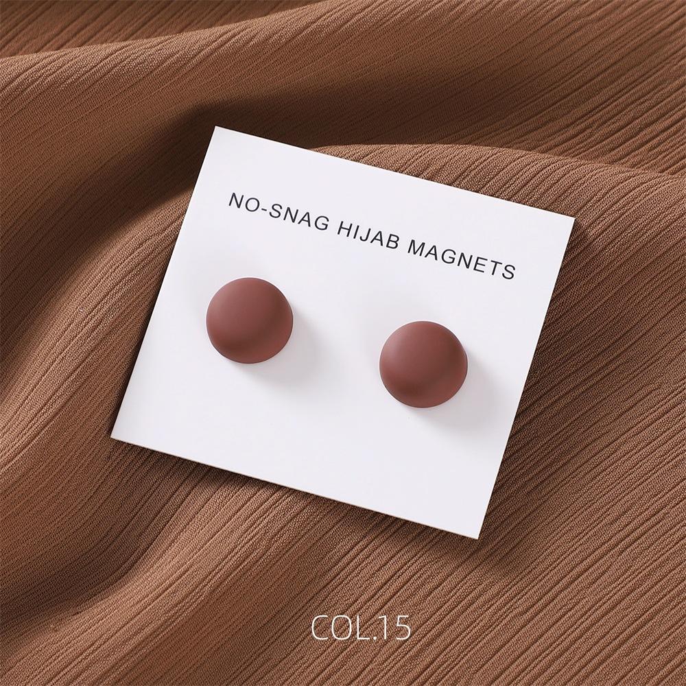 Safe Macaron Color Hijab Brooch Strong Metal Plating Magnetic Hijab Clip Luxury No Hole Pins Brooches Magnet For Muslim