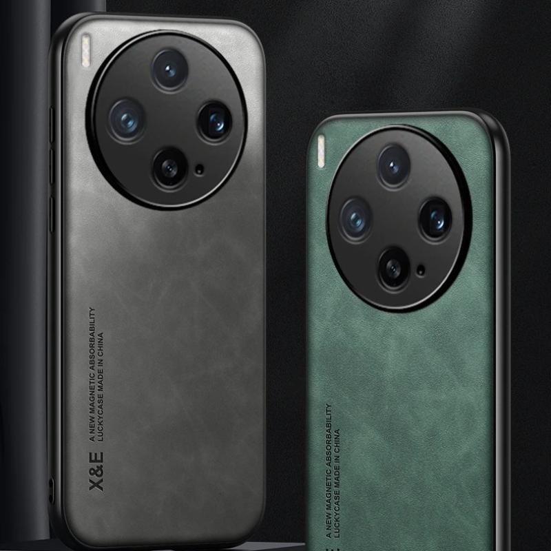 Для VIVO X300 Ultra X300S Кожа PU Автомобильный Магнитный Держатель Силиконовая Задняя Крышка Для VIVO X300 S Встроенный Железный Защита Чехол для Телефона