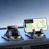 360° Вращающийся держатель для телефона в автомобиль, Изготовлен из АБС-пластика с противоскользящей подкладкой. Подходит для использования на приборной панели в автомобилях, офисах и домах. Рисунок может отличаться