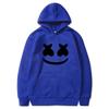 Mens Marshmello Smiley Face Hooded Sweatshirt Loose Fit Cotton Blend Winter Pullover