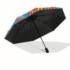 Pippi Longstocking, Monkey Automatic Opening and Closing umbrella, Compact Travel Umbrella, Lightweight and Portable, Suitable for Beach Com