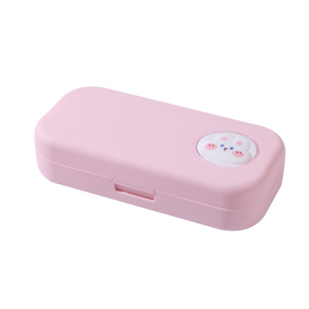 Cartoon Pencil Case Plastic Stationery Organizer Large Capacity Pencil Box