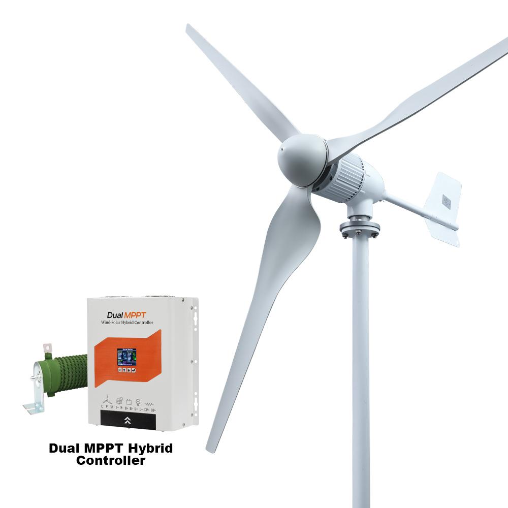 SMARAAD More Powerful 5000W Horizontal Wind Turbine Generator Windmill With Free MPPT Charger Controller and Off Grid Inverter