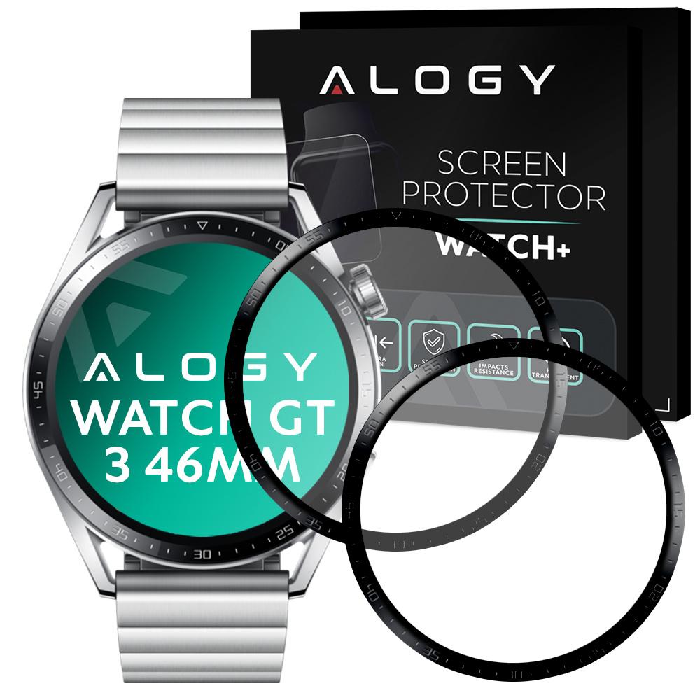 2X Elastyczne Szkło 3D Alogy Do Huawei Watch Gt 3 46Mm Black