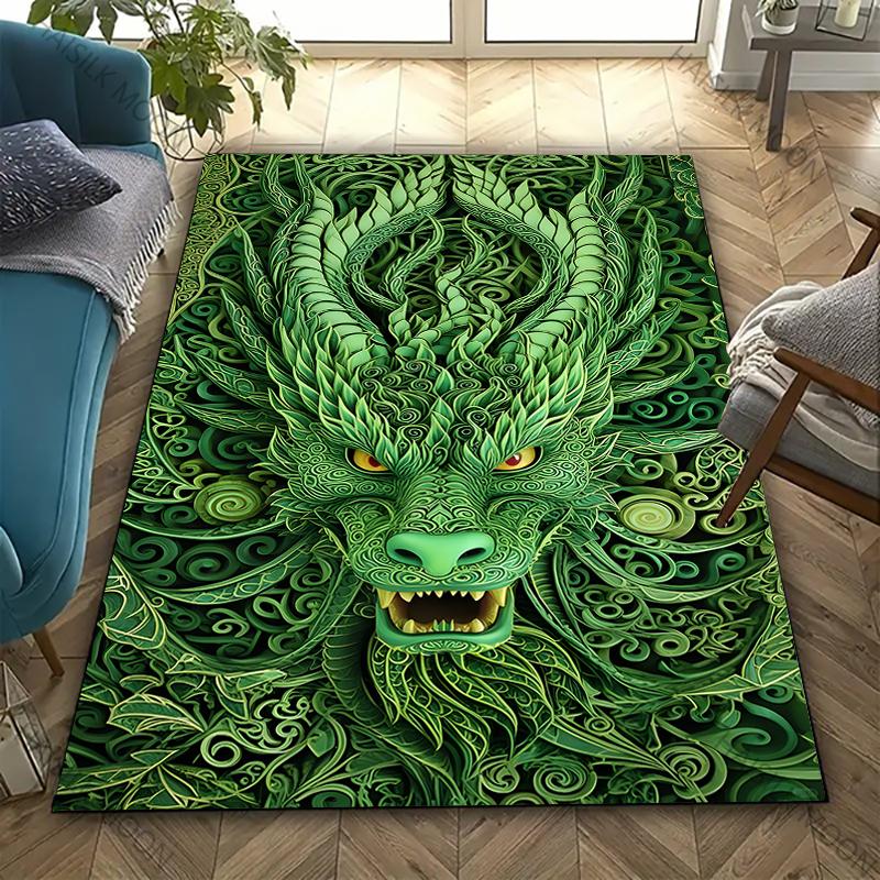 Sacred and Magnificent Oriental Dragon Carpet New Release! Rug for Living Room Bedroom,Office Areas,Durable Machine Washable Mat