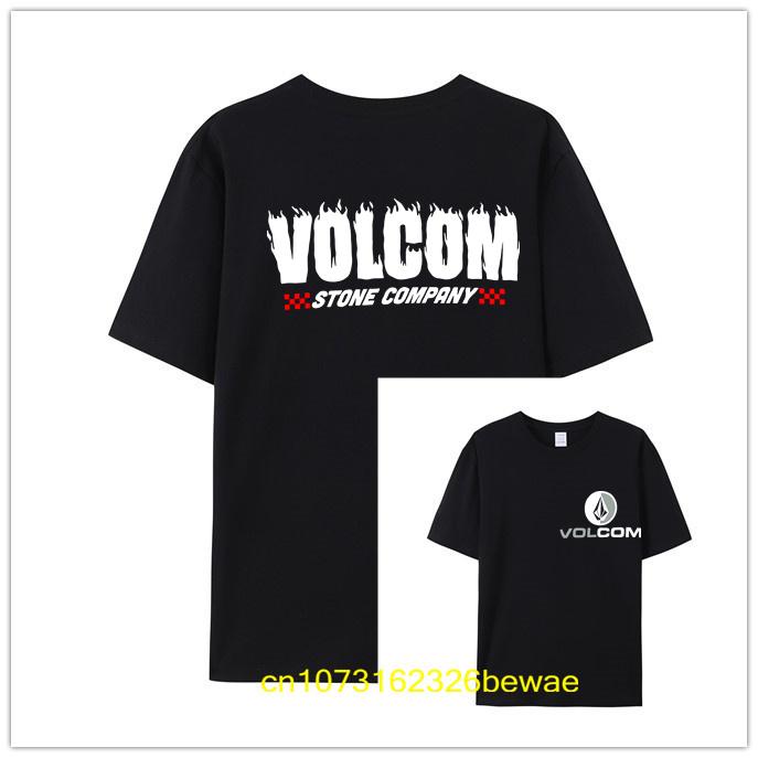 2023 Holiday Summer Men's T-Shirt Volcom stone100% Cotton Amazing Quality Comfortable Black Cas
