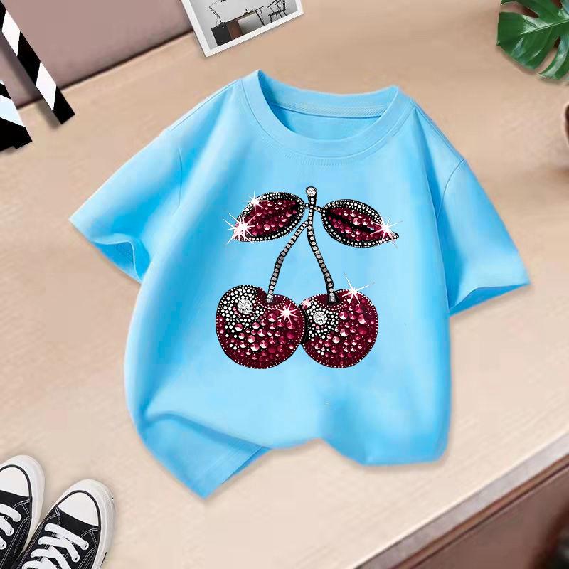 Children's Casual Short-sleeved T-shirt - Summer Girl's Cute Cherry T-shirt