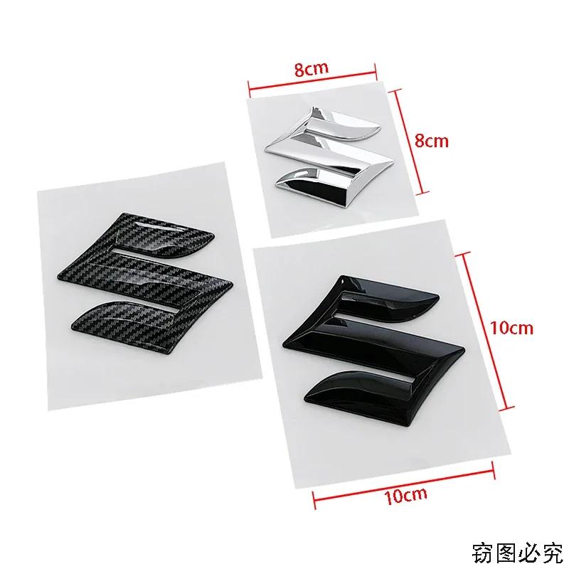 Carbon Fiber 2pcs/3pcs ABS Car Logo Front Rear Badge Sticker for SUZUKI Swift Replaced Steering Wheel Center Emblem Trunk Decal