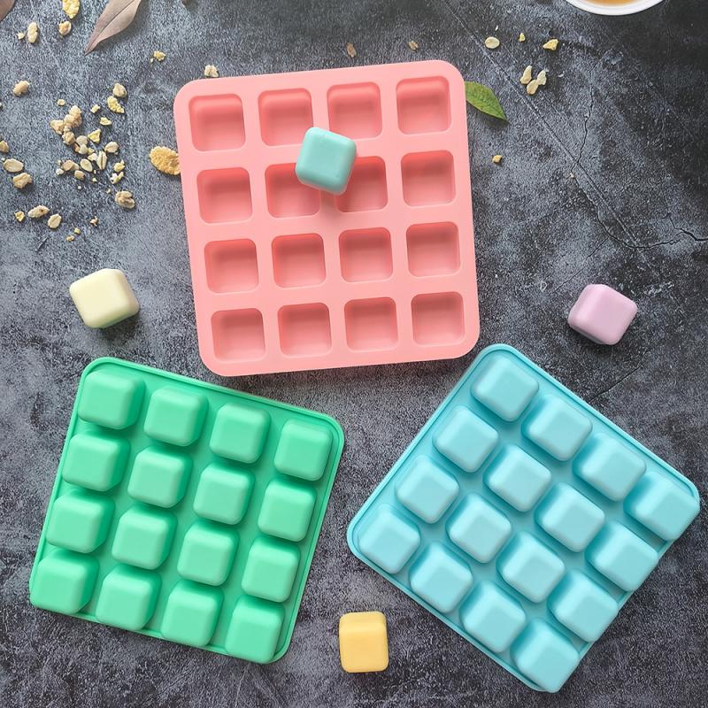 Силиконовая форма для выпечки торта в виде квадратной решетки для льда на 16 ячеек, сделай сам, для шоколадного торта, печенья, конфет, пудинга, трюфелей, брауни